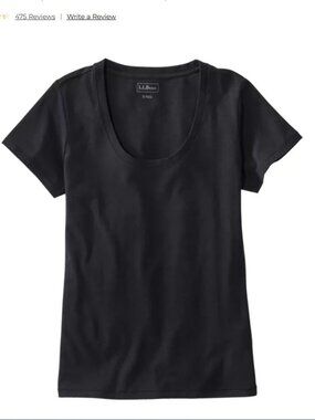 L.L. Bean Women's Soft Stretch Supima-Blend Tee, Scoopneck Short-Sleeve